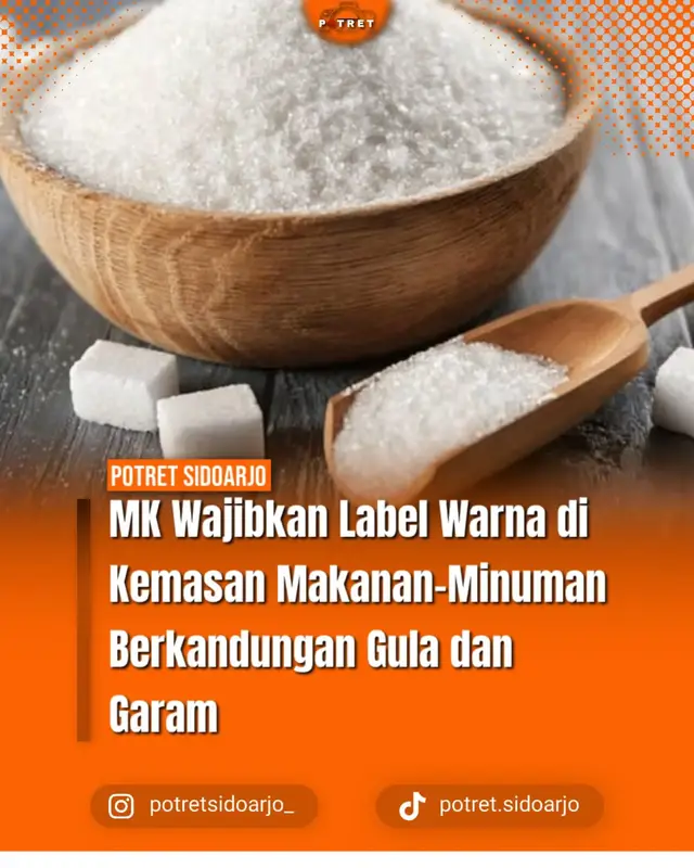 MK Wajibkan Label Warna di Kemasan Makanan-Minuman Berkandungan Gula dan Garam